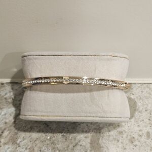 Kate Spade Rose Gold Tone Clear Pave Snap Closure Bangle Bracelet